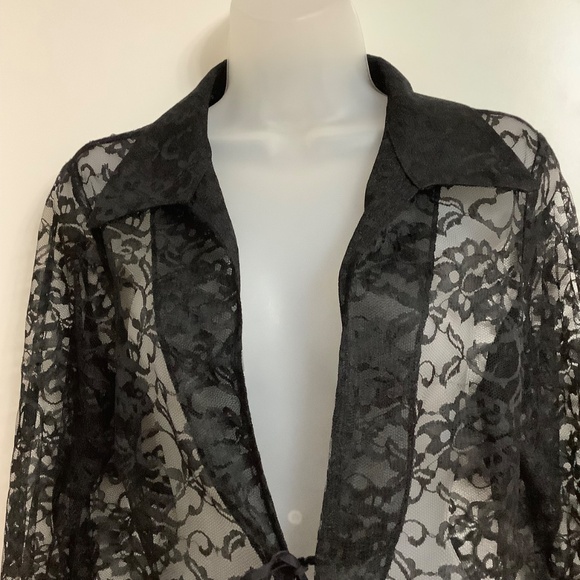 Vintage Feminine Black Lace Topper cardigan  Medium - Picture 4 of 10